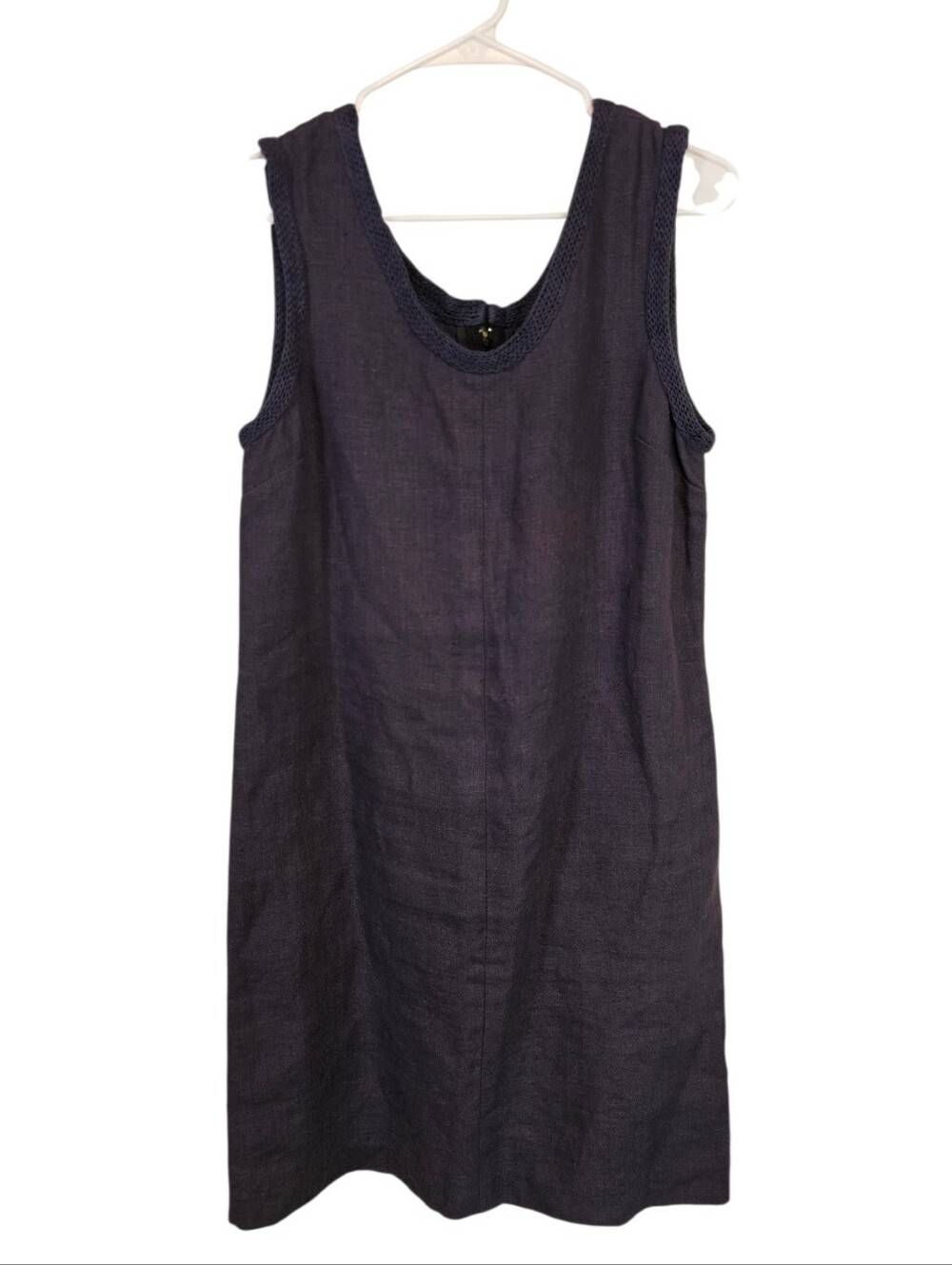 Amano Linen Minimalist Navy Blue Shift Dress Amazing quality